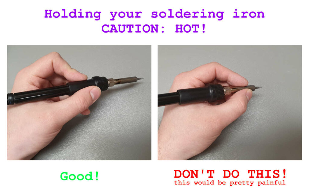 Caution hot! How to not hold a soldering iron